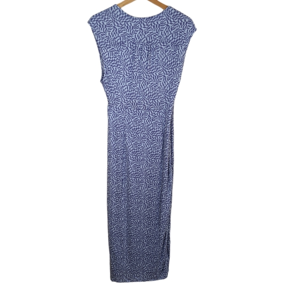 Urban Outfitters Zina Blue Geometric Print Sleeveless Midi Wrap Dress - Picture 11 of 16